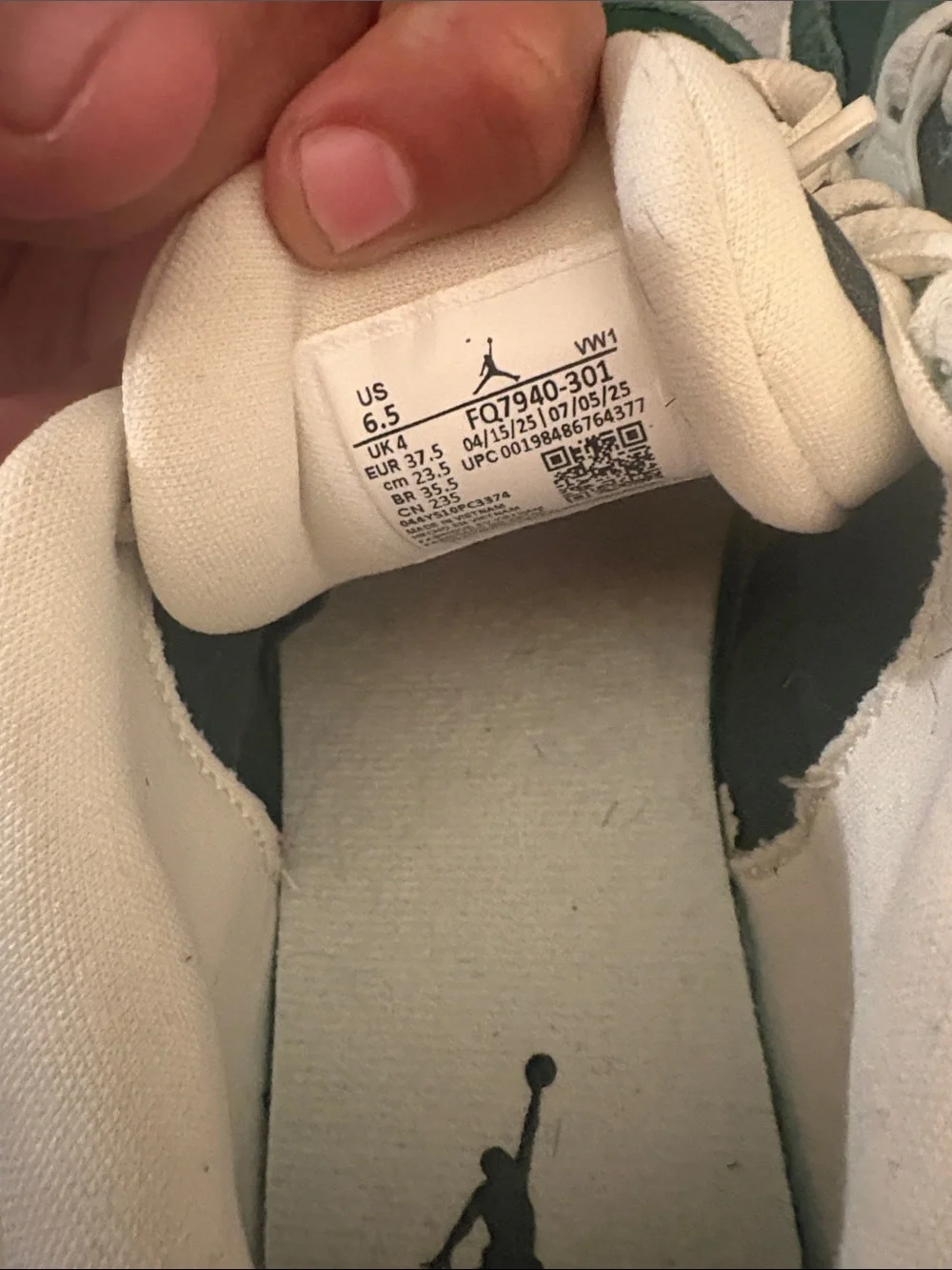 Jordan Low-Top Sneakers in Green and White Suede